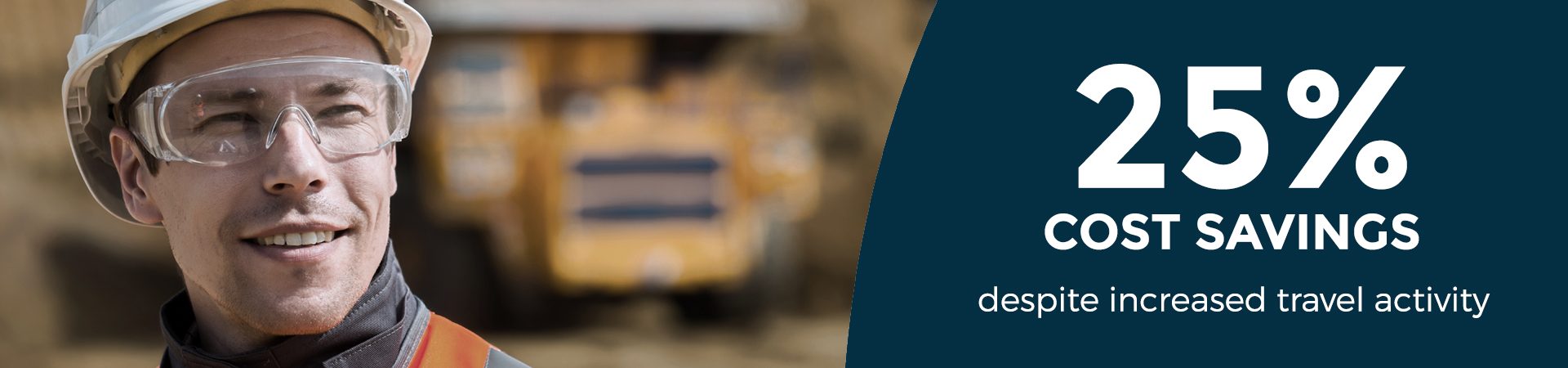 Banner - 25% cost savings for a mining client despite increased travel activity
