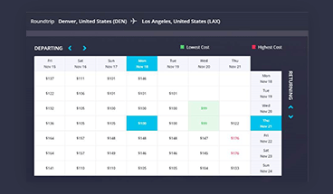 VOLT by CTM flight search results screen
