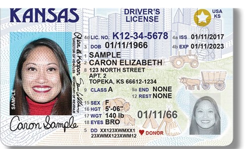 Example of Real Id compliant drivers license 
