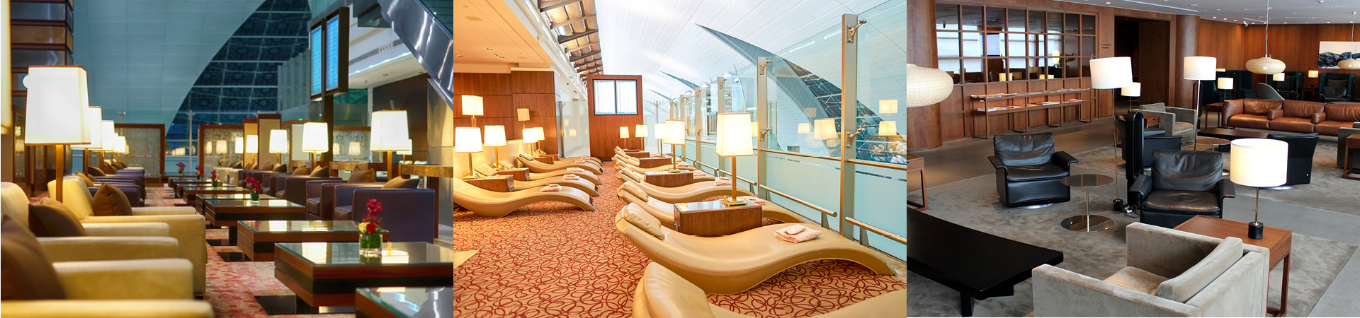 Tryptic of airport lounge images